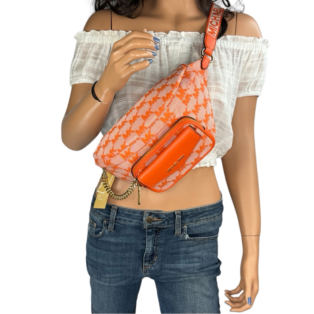 Michael Kors Maisie Large Fanny Waist Pack Crossbody Bag Mk Poppy